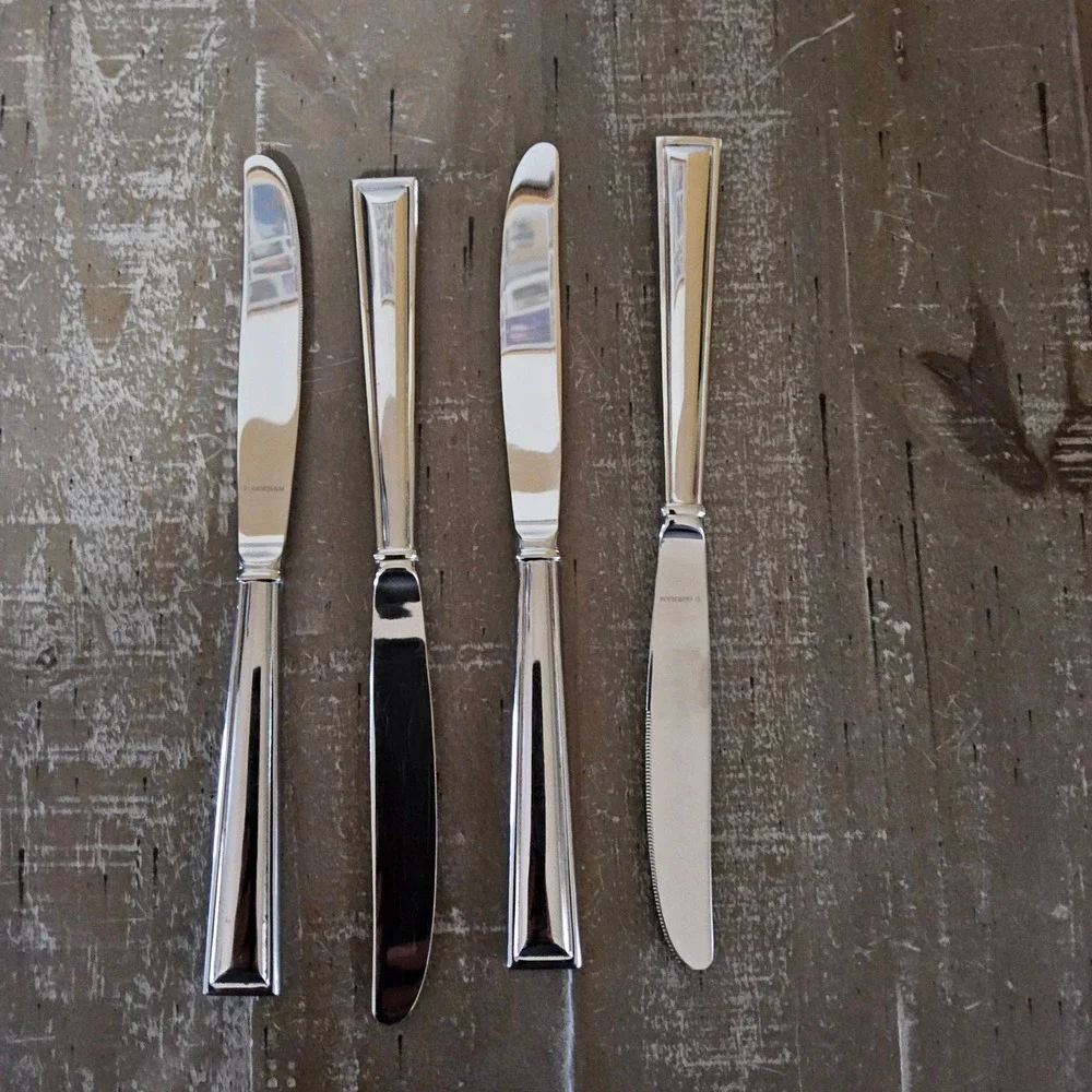 Gorham Marabella Dinner Knives Stainless Steel Set of 4 Modern Flatware MCM